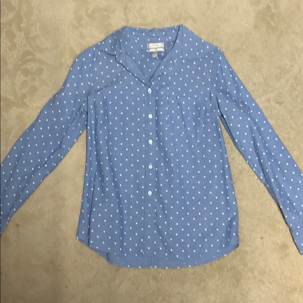 J Crew polka-dot button down